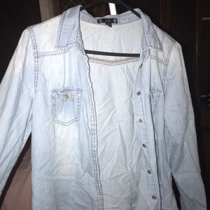 light blue button up